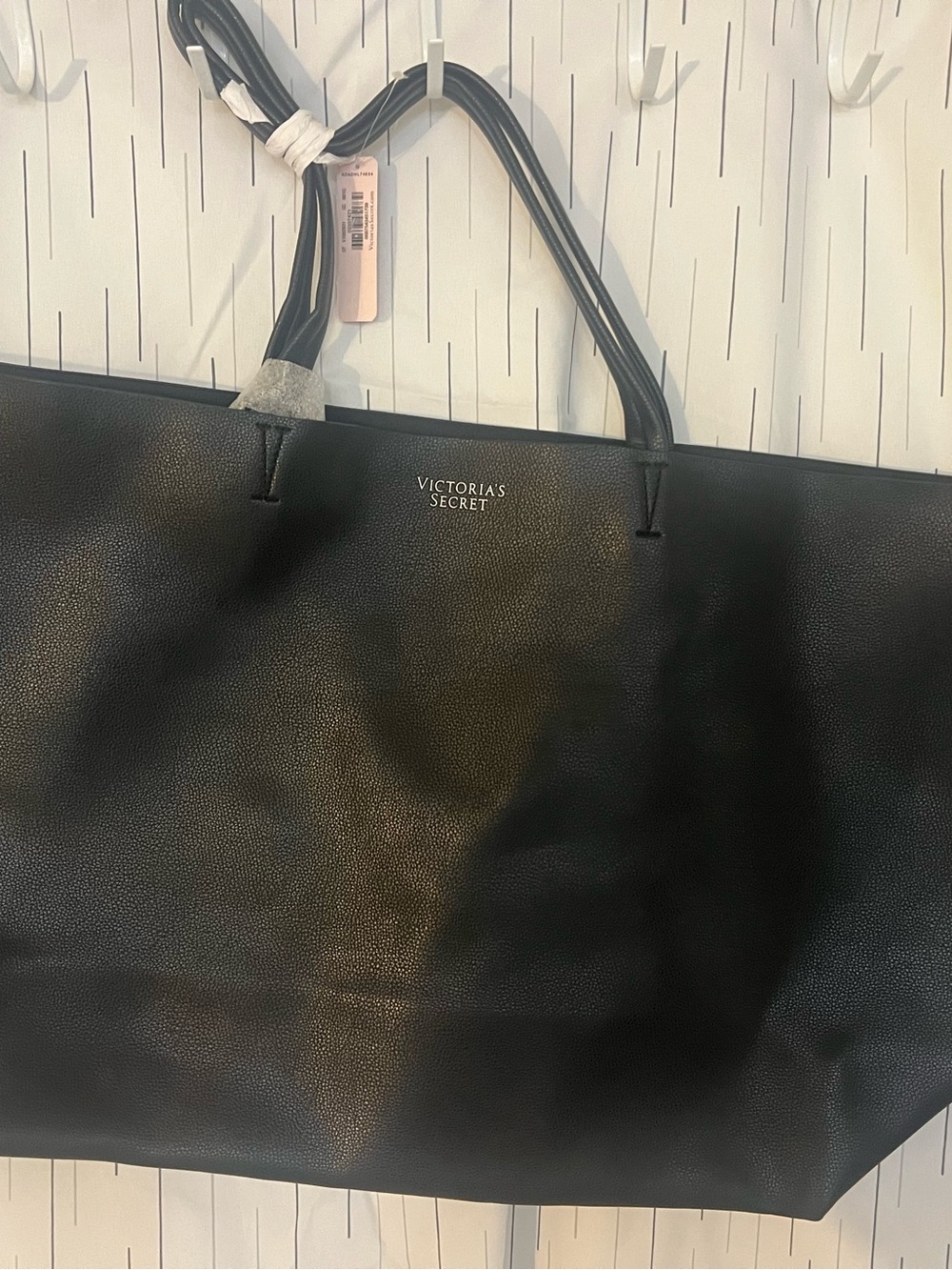 Victoria's Secret Black Pebbled Tote Bag
